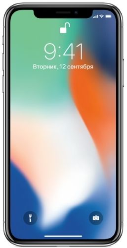 Apple iPhone X Silver вид спереди